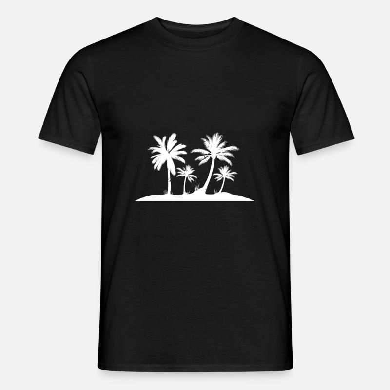 Palmen Strand Insel - Männer T-Shirt - Schwarz