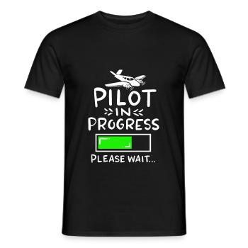 Pilot training flying dream job gift - Men's T-Shirt - black - Front - AI Model Male 178 light (178cm)