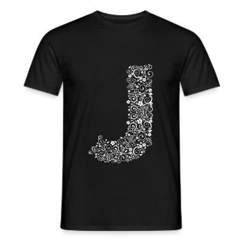 Letter J - Men's T-Shirt - black - Front - AI Model Male 178 light (178cm)