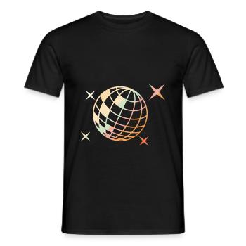 Disco ball silhouette - Men's T-Shirt - black - Front - AI Model Male 178 light (178cm)
