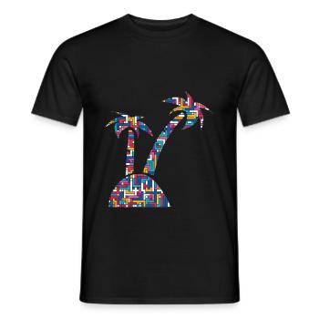 Insel Palme Palmen Sand Meer - Männer T-Shirt - Schwarz - Vorne - AI Model Male 178 light (178cm)