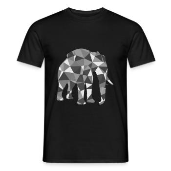 Elephant polygone - T-shirt homme - noir - Devant - AI Model Male 178 light (178cm)