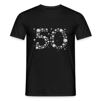50ème anniversaire cadeau diamant scintillant - T-shirt homme - noir - Devant - AI Model Male 178 light (178cm)