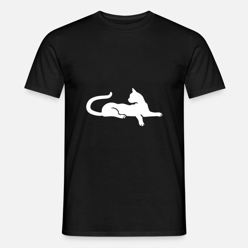 Katze Katzen Silhouette - Männer T-Shirt - Schwarz