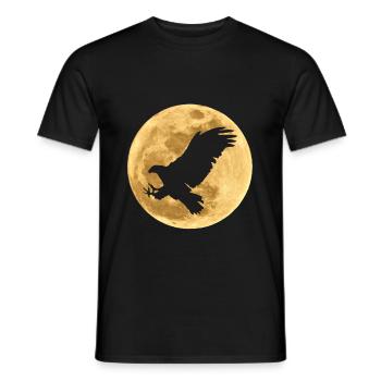 L’aigle dans la lune pleine lune - T-shirt homme - noir - Devant - AI Model Male 178 light (178cm)