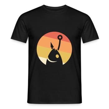 Vintage fish on the hook - Men's T-Shirt - black - Front - AI Model Male 178 light (178cm)