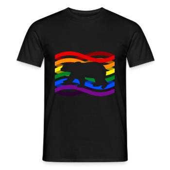 Polar bear rainbow - Men's T-Shirt - black - Front - AI Model Male 178 light (178cm)