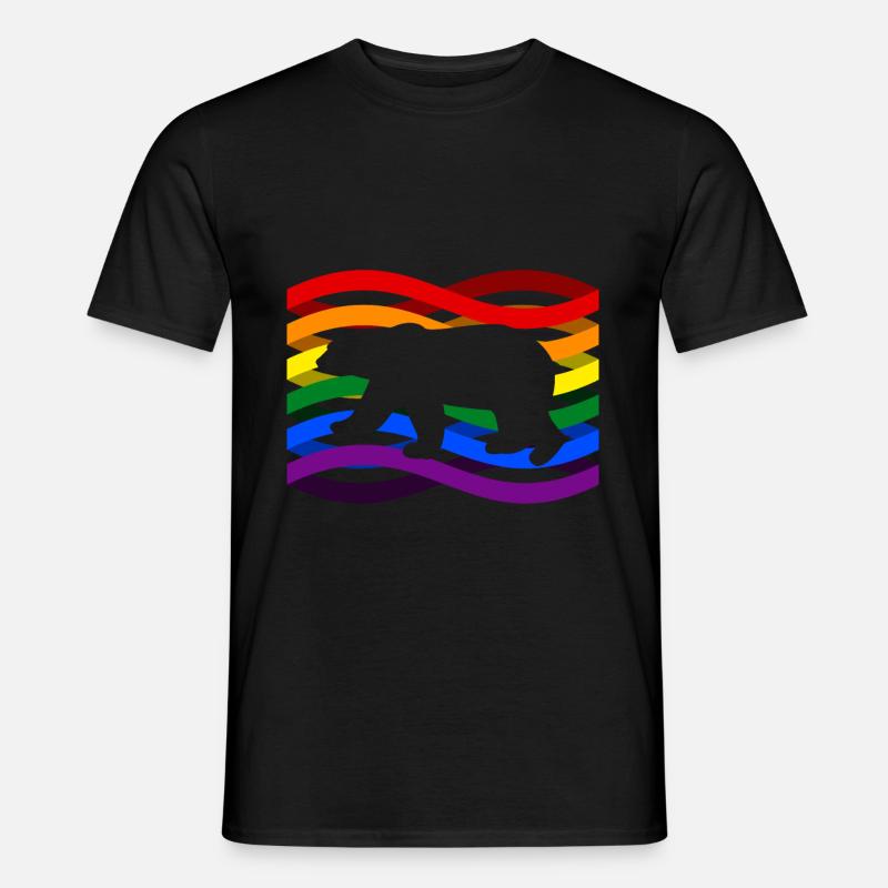 Eisbär Regenbogen - Männer T-Shirt - Schwarz