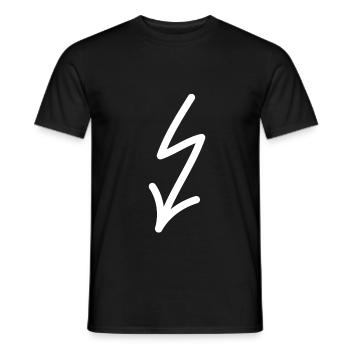 Flèche de foudre en bas à gauche - T-shirt homme - noir - Devant - AI Model Male 178 light (178cm)