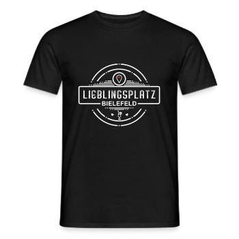 Bielefeld: Mein Lieblingsplatz - Männer T-Shirt - Schwarz - Vorne - AI Model Male 178 light (178cm)