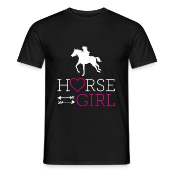 Fille de cheval j'aime mon cheval - T-shirt homme - noir - Devant - AI Model Male 178 light (178cm)