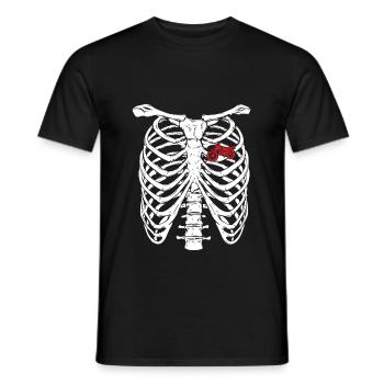 Motorcycle driving heart skeleton x-ray incurable - Men's T-Shirt - black - Front - AI Model Male 178 light (178cm)
