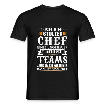Stolzer Chef eines fantastischen Teams - Männer T-Shirt - Schwarz - Vorne - AI Model Male 178 light (178cm)
