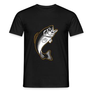Carpe silhouette poisson - T-shirt homme - noir - Devant - AI Model Male 178 light (178cm)