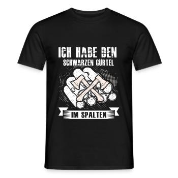 Holz Spalten Holzfällen Holzfäller Lustig - Männer T-Shirt - Schwarz - Vorne - AI Model Male 178 light (178cm)