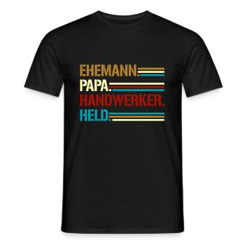 Husband dad artisan hero - Men's T-Shirt - black - Front - AI Model Male 178 light (178cm)
