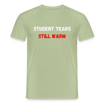 Student tears still warm - Männer T-Shirt - Sage - Vorne - AI Model Male 178 light (178cm)