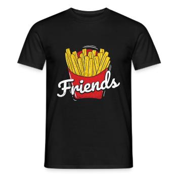 Pommes Fritten Frites Pommes Fans - Friends? Gesch - Männer T-Shirt - Schwarz - Vorne - AI Model Male 178 light (178cm)