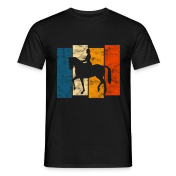 Dressage Équitation Cavaliers de dressage Équitation Équitation - T-shirt homme - noir - Devant - AI Model Male 178 light (178cm)