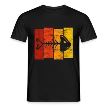 Arêtes de poisson pour pêcheurs, pêcheurs et enfants | Poissons - T-shirt homme - noir - Devant - AI Model Male 178 light (178cm)