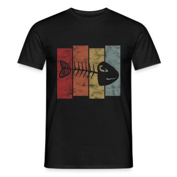 Arêtes de poisson pour pêcheurs, pêcheurs et enfants | Poissons - T-shirt homme - noir - Devant - AI Model Male 178 light (178cm)