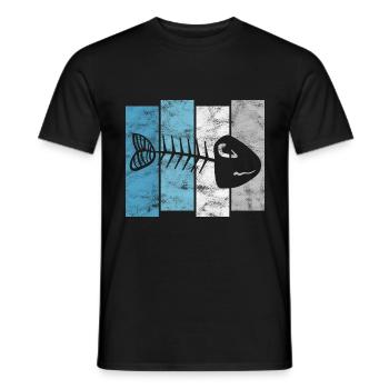 Fishbones for anglers, fishermen and children | Pisces - Men's T-Shirt - black - Front - AI Model Male 178 light (178cm)