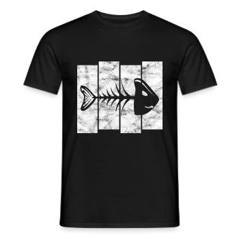 Arêtes de poisson pour pêcheurs, pêcheurs et enfants | Poissons - T-shirt homme - noir - Devant - AI Model Male 178 light (178cm)