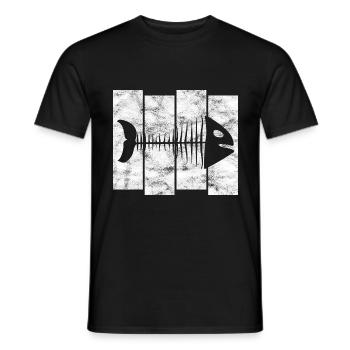 Fishbones for anglers, fishermen and children | Pisces - Men's T-Shirt - black - Front - AI Model Male 178 light (178cm)