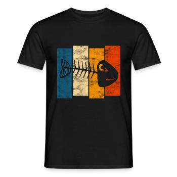Fishbones for anglers, fishermen and children | Pisces - Men's T-Shirt - black - Front - AI Model Male 178 light (178cm)