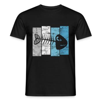 Arêtes de poisson pour pêcheurs, pêcheurs et enfants | Poissons - T-shirt homme - noir - Devant - AI Model Male 178 light (178cm)