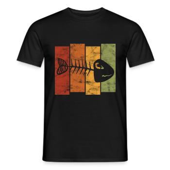 Fishbones for anglers, fishermen and children | Pisces - Men's T-Shirt - black - Front - AI Model Male 178 light (178cm)
