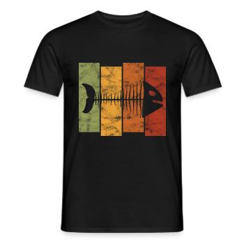 Fishbones for anglers, fishermen and children | Pisces - Men's T-Shirt - black - Front - AI Model Male 178 light (178cm)