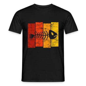 Arêtes de poisson pour pêcheurs, pêcheurs et enfants | Poissons - T-shirt homme - noir - Devant - AI Model Male 178 light (178cm)