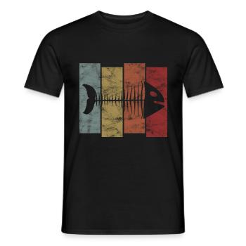 for anglers, fishermen and children | Pisces - Men's T-Shirt - black - Front - AI Model Male 178 light (178cm)