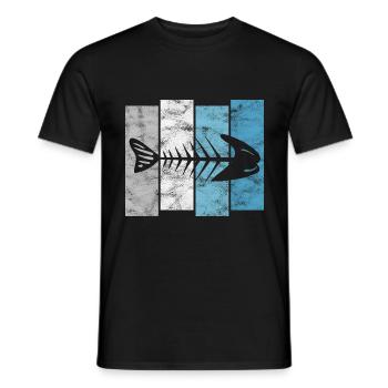 for anglers, fishermen and children | Pisces - Men's T-Shirt - black - Front - AI Model Male 178 light (178cm)