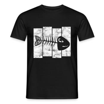 Fischgräte für Angler, Fischer und Kinder | Fische - Männer T-Shirt - Schwarz - Vorne - AI Model Male 178 light (178cm)