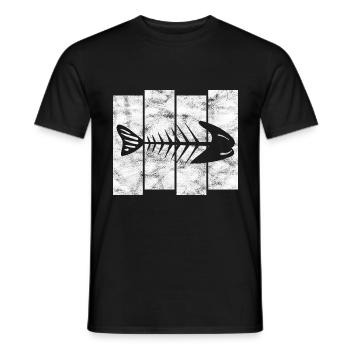 for anglers, fishermen and children | Pisces - Men's T-Shirt - black - Front - AI Model Male 178 light (178cm)