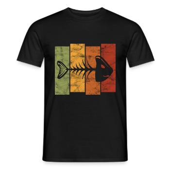 Arête de poisson pour les pêcheurs, les pêcheurs et les enfants | Poissons - T-shirt homme - noir - Devant - AI Model Male 178 light (178cm)