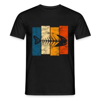 Arête de poisson pour les pêcheurs, les pêcheurs et les enfants | Poissons - T-shirt homme - noir - Devant - AI Model Male 178 light (178cm)