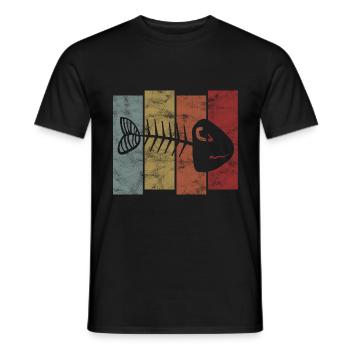 Arête de poisson pour les pêcheurs, les pêcheurs et les enfants | Poissons - T-shirt homme - noir - Devant - AI Model Male 178 light (178cm)