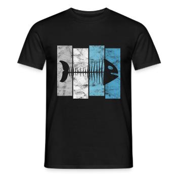 for anglers, fishermen and children | Pisces - Men's T-Shirt - black - Front - AI Model Male 178 light (178cm)