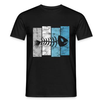 Arête de poisson pour les pêcheurs, les pêcheurs et les enfants | Poissons - T-shirt homme - noir - Devant - AI Model Male 178 light (178cm)