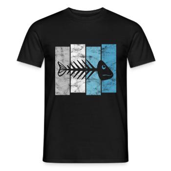 Arête de poisson pour les pêcheurs, les pêcheurs et les enfants | Poissons - T-shirt homme - noir - Devant - AI Model Male 178 light (178cm)