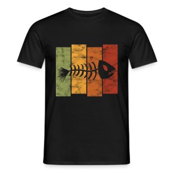Arête de poisson pour les pêcheurs, les pêcheurs et les enfants | Poissons - T-shirt homme - noir - Devant - AI Model Male 178 light (178cm)