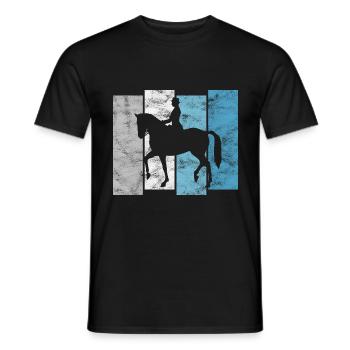 Dressage Cavalier de dressage Cheval d’équitation - T-shirt homme - noir - Devant - AI Model Male 178 light (178cm)