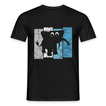 Eléphant éléphant pour enfants - T-shirt homme - noir - Devant - AI Model Male 178 light (178cm)