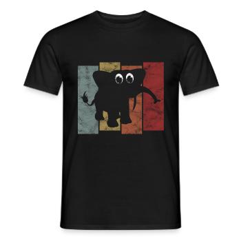 Eléphant éléphant pour enfants - T-shirt homme - noir - Devant - AI Model Male 178 light (178cm)