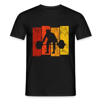 Bodybuilding Bodybuilder GYM Fitnessstudio Retro - Männer T-Shirt - Schwarz - Vorne - AI Model Male 178 light (178cm)