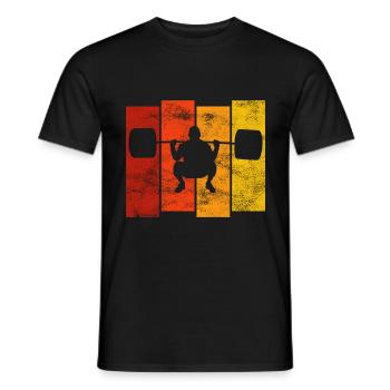 Bodybuilding Bodybuilder GYM Fitnessstudio Retro - Men's T-Shirt - black - Front - AI Model Male 178 light (178cm)