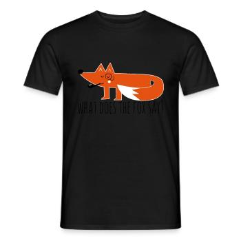 Funny Hipster Swag Trendy comic cartoon Fox - Men's T-Shirt - black - Front - AI Model Male 178 light (178cm)